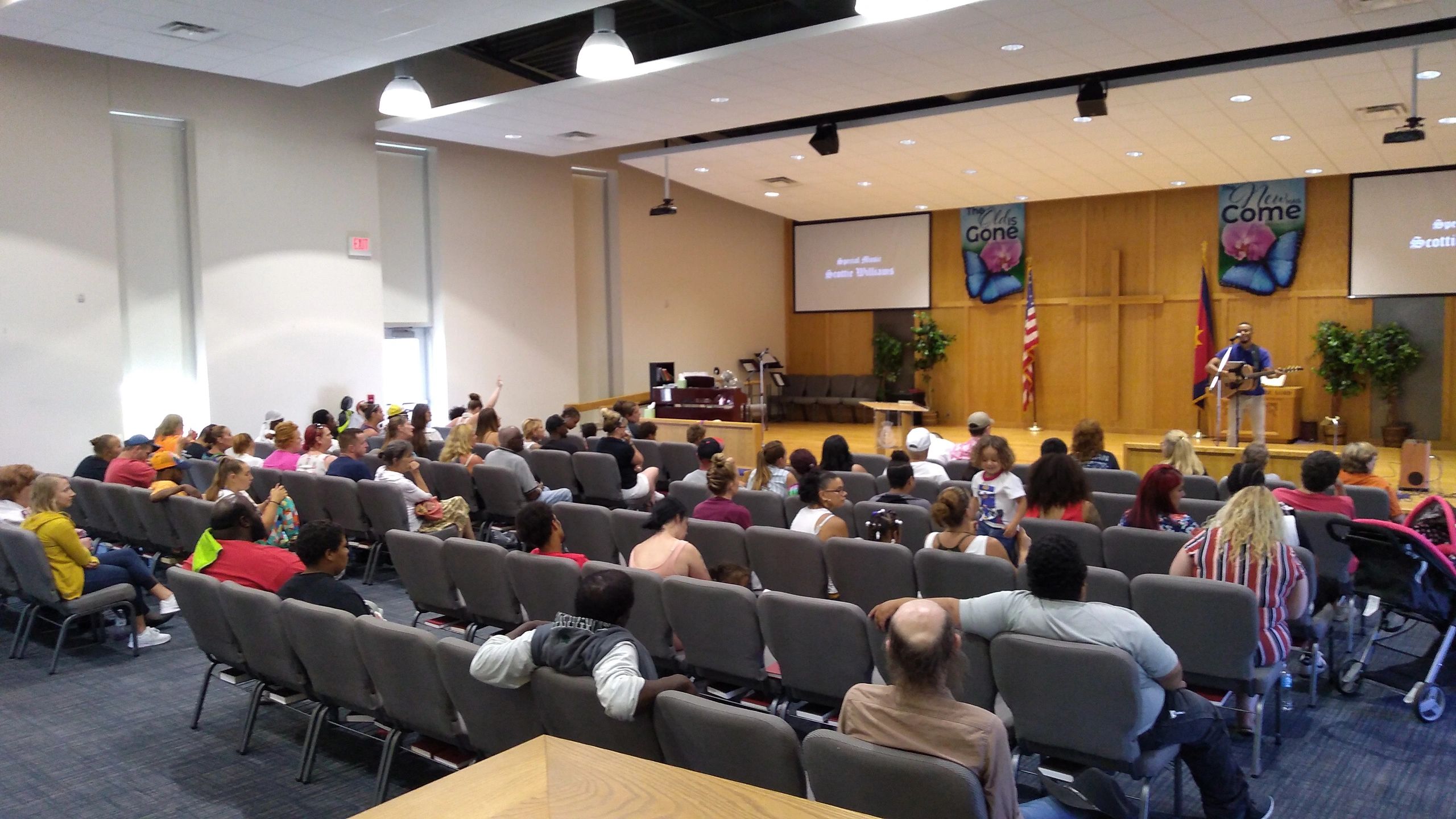 Church sanctuary with congregation