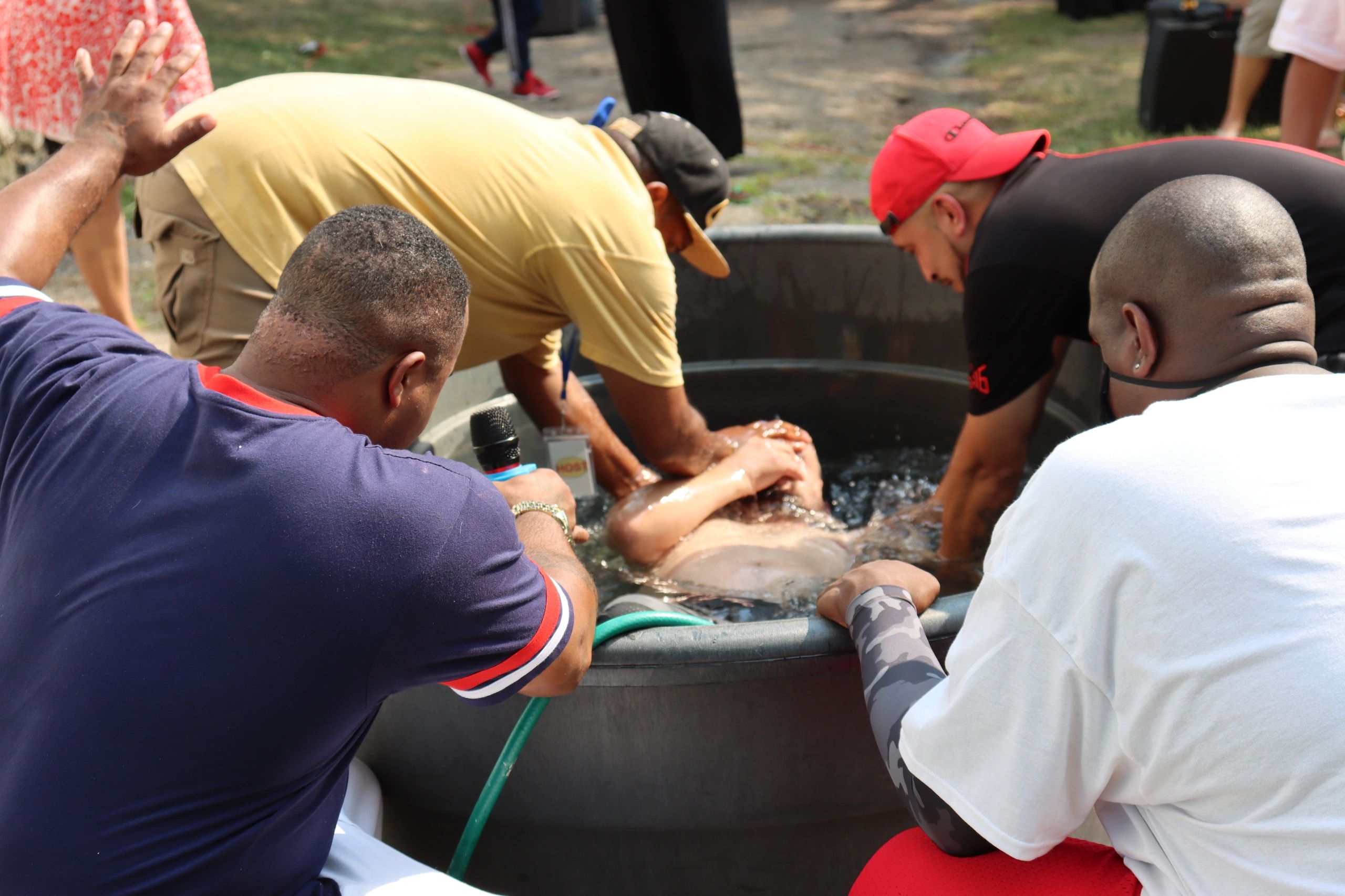 Community activity with water tank
